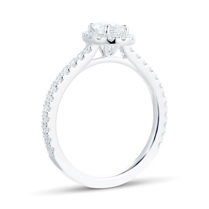 Mayors Platinum 0.92ct Oval Halo Engagement Ring (G/SI1)