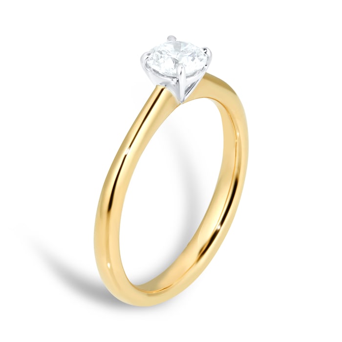 Mayors 18k Yellow Gold 0.54cttw Round Brilliant Cut Solitaire 4 Prong Engagement Ring