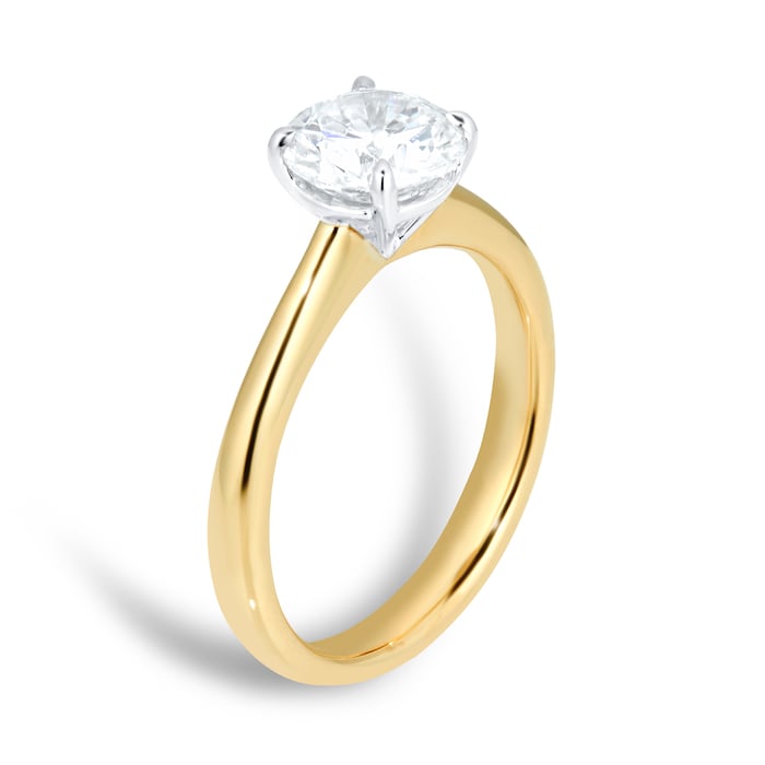 Mayors 18k Yellow Gold 1.50cttw Round Engagement Ring - Ring Size 4