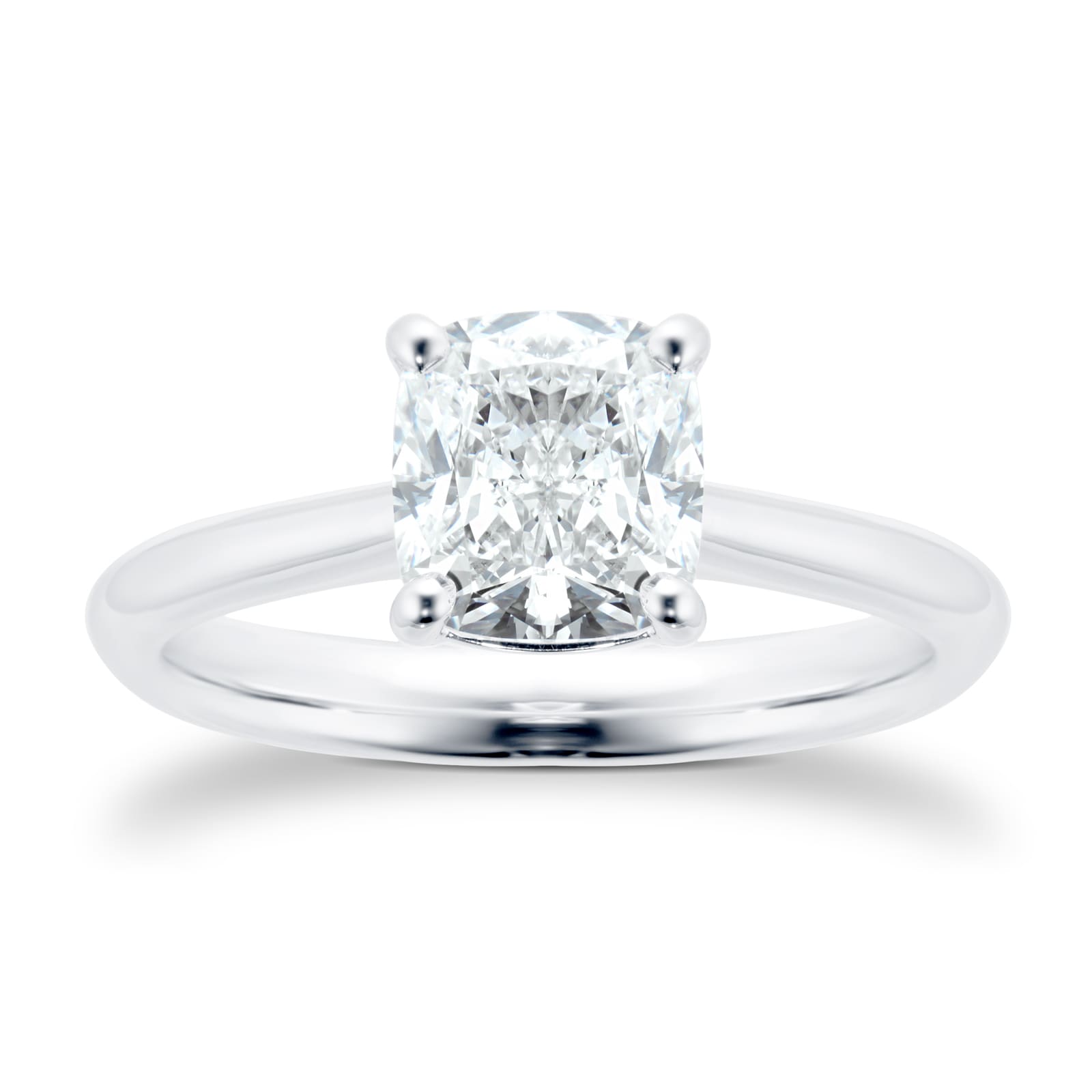 Mayors Platinum 2.00ct Cushion Engagement Ring - Ring Size 5.5