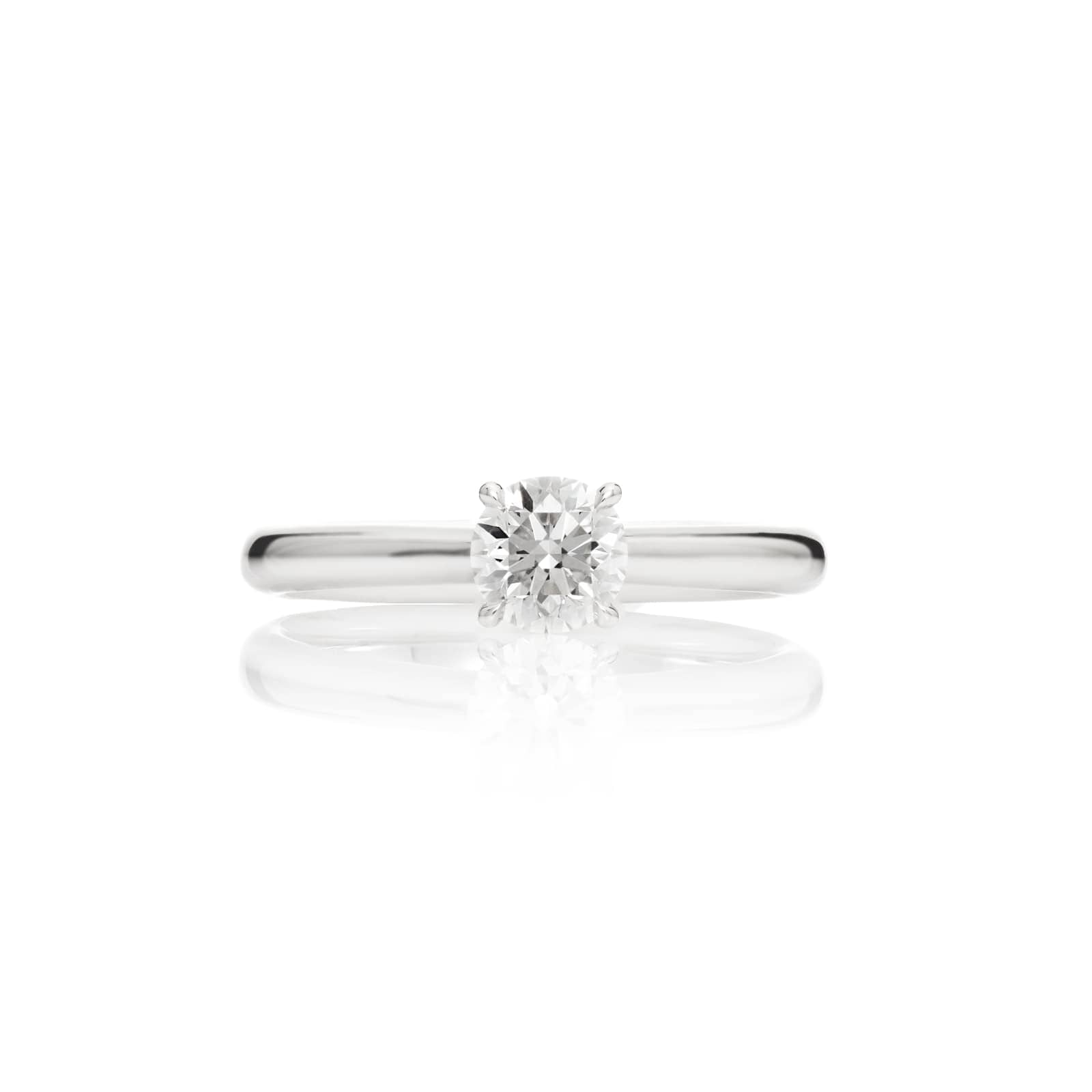 Mayors Platinum 0.50cttw Round Brilliant Cut Solitaire 4 Prong Engagement Ring