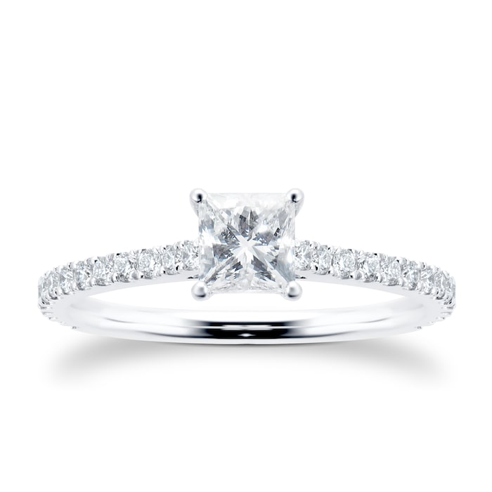 Mayors Platinum 1.00cttw Princess Cut Diamond Engagement Ring