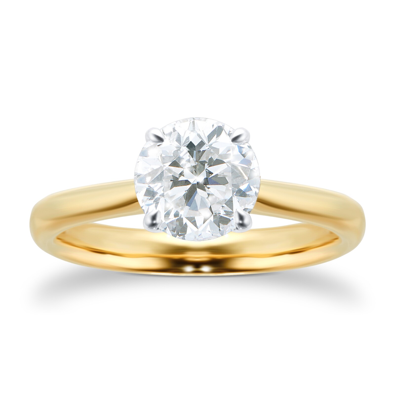 Mayors 18ct Yellow Gold 1.50cttw Round Engagement Ring (H/VS2)
