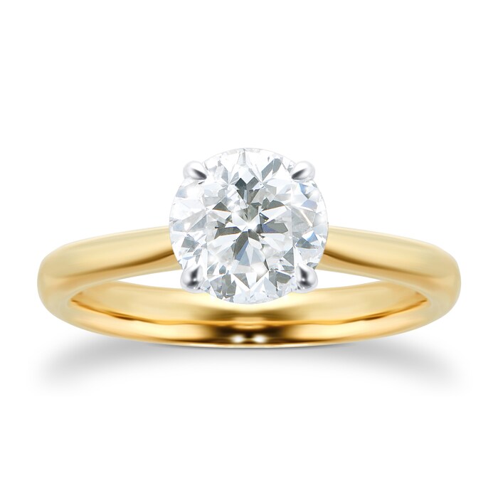 Mayors 18k Yellow Gold 1.50cttw Round Engagement Ring (H/VS2)
