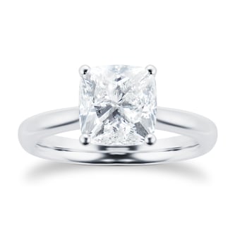 Mayors Platinum 2.50cttw Cushion Cut Solitaire 4 Prong Engagement Ring