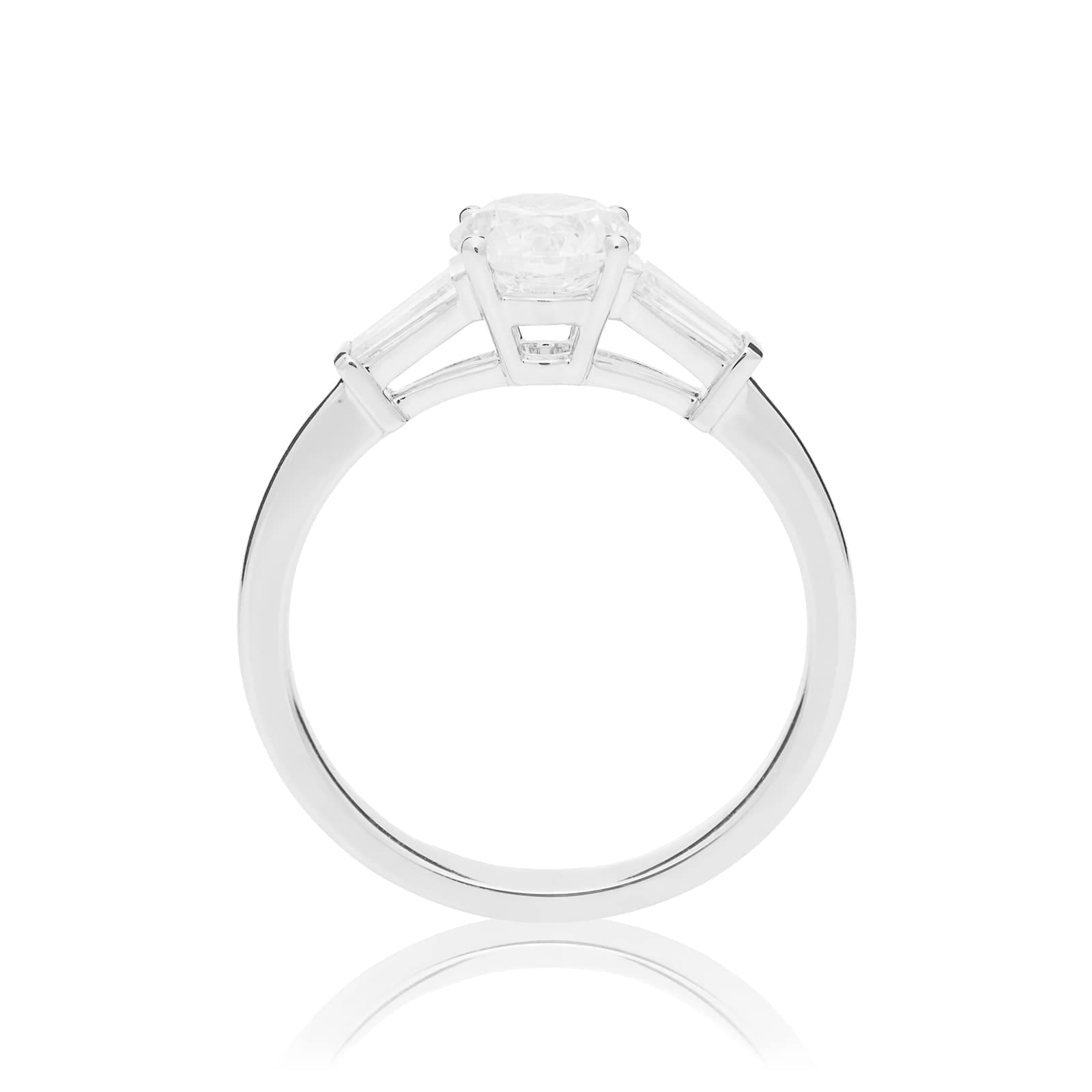 Mayors Platinum 1.34ct Round 3 Stone Engagement Ring - Ring Size 6.5