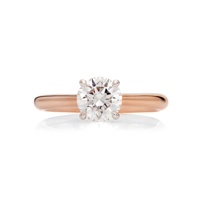 Mayors 18ct Rose Gold 1.01ct Round 4 Prong Solitaire Engagement Ring