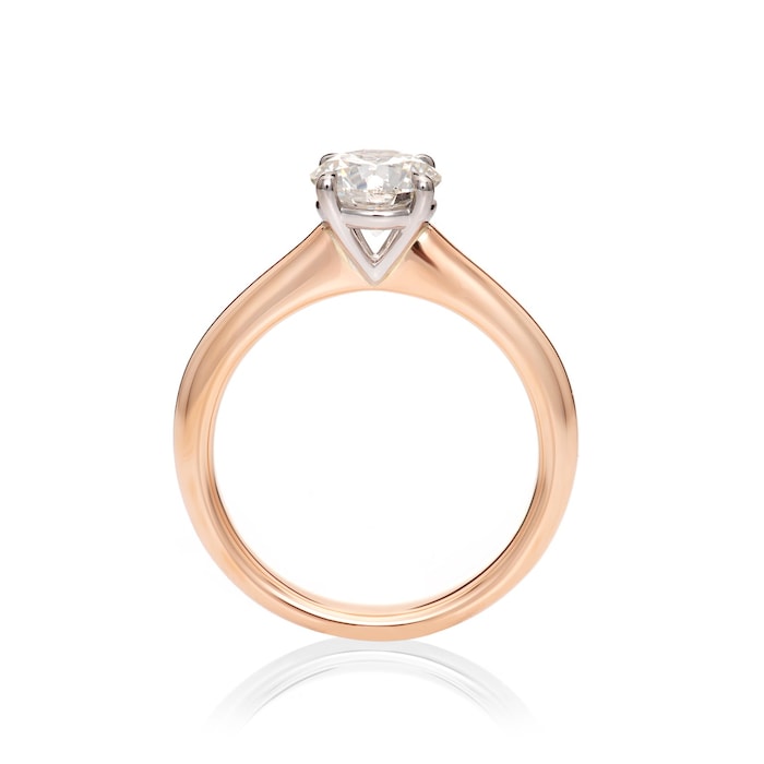 Mayors 18ct Rose Gold 1.01ct Round 4 Prong Solitaire Engagement Ring