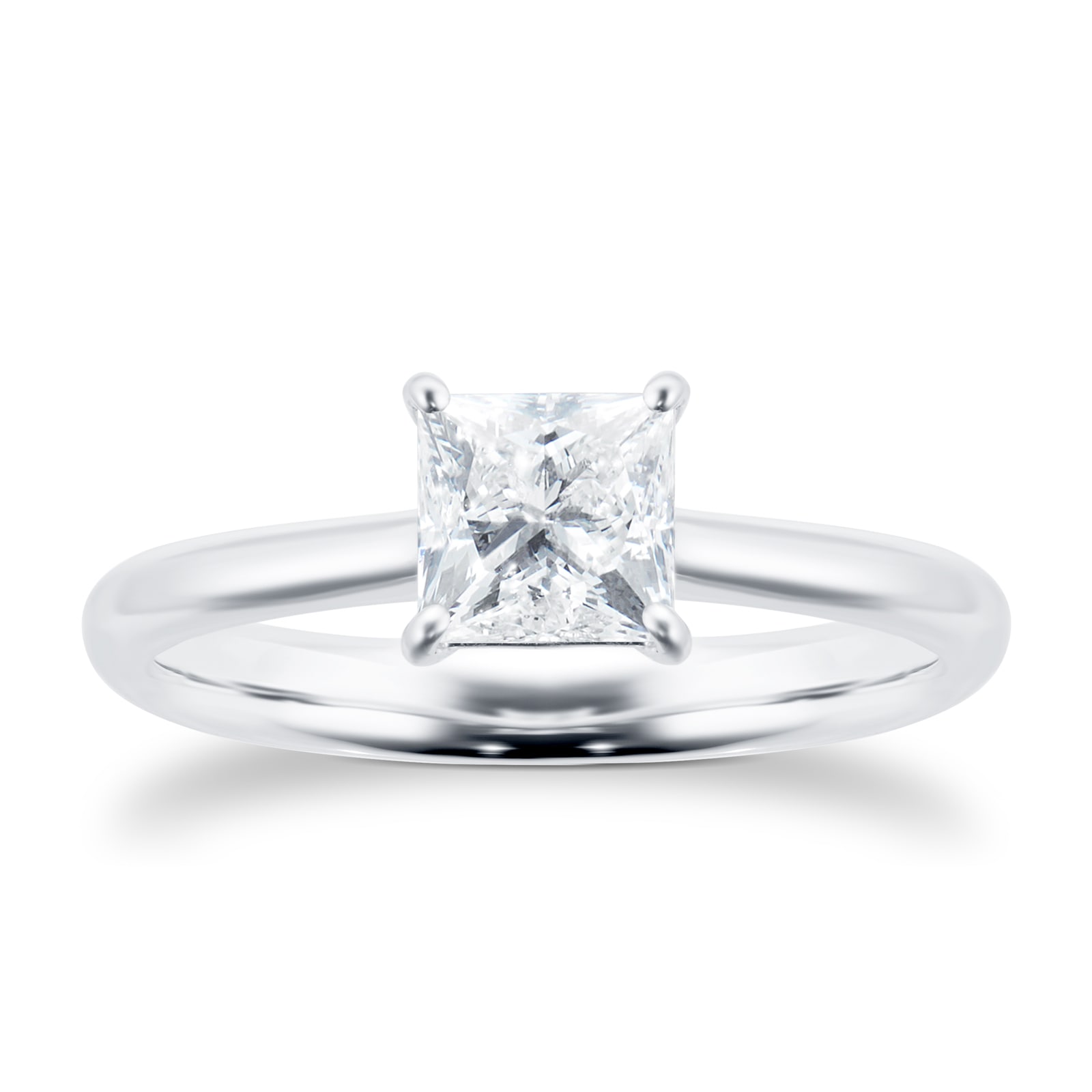 Mayors Platinum 1.01ct Princess Cut 4 Prong Solitaire Engagement Ring - Ring Size 8