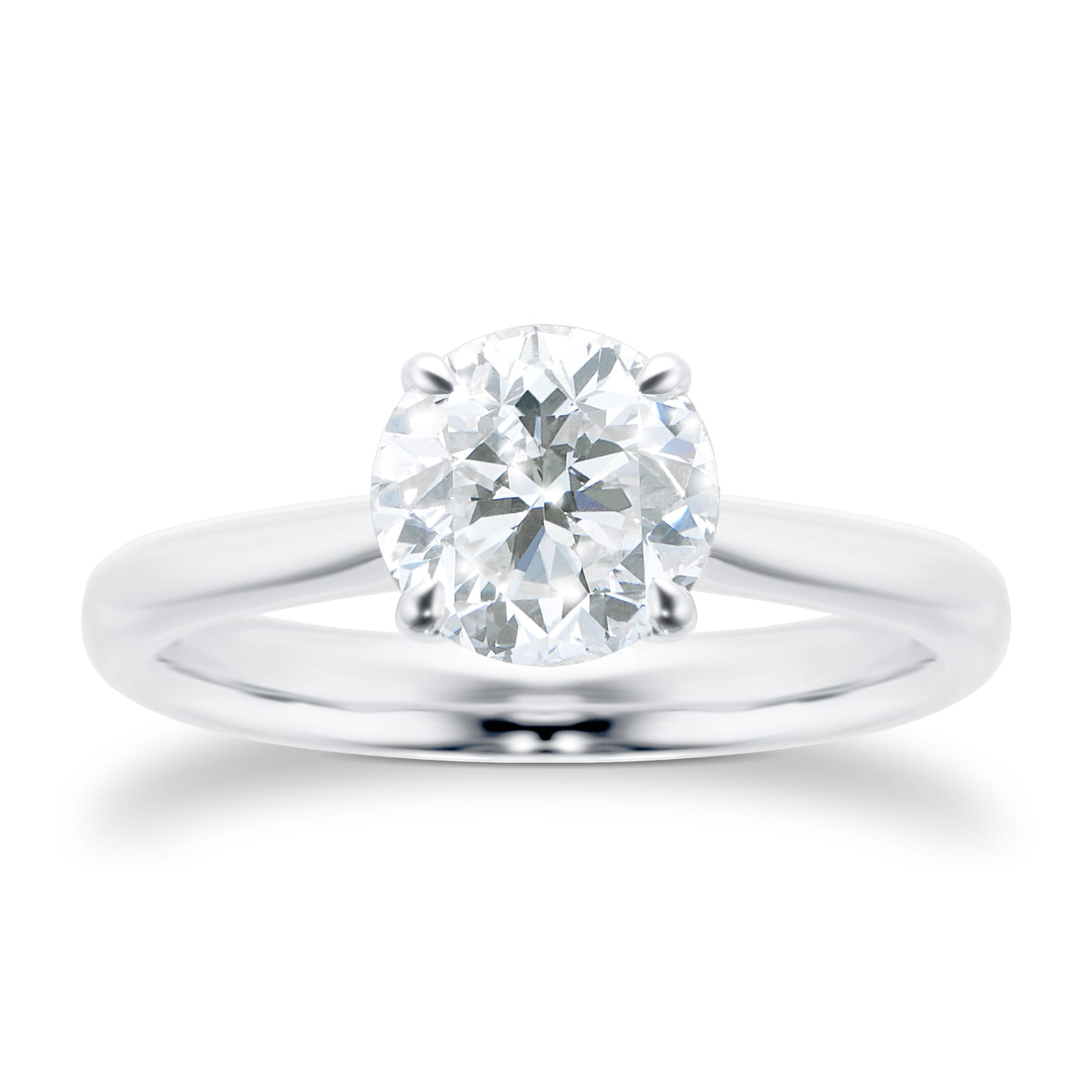 Mayors Platinum 1.51cttw Round Brilliant Cut Solitaire 4 Prong Engagement Ring - Ring Size 8