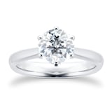 Mayors Platinum 1.54cttw Round 6 Prong Diamond Solitaire Engagement Ring