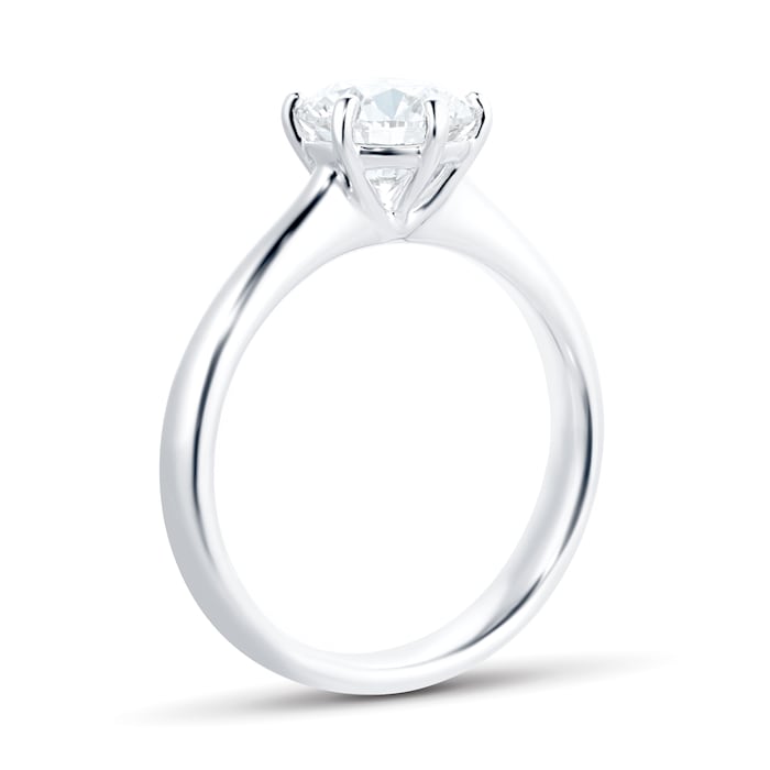 Mayors Platinum 1.54cttw Round 6 Prong Diamond Solitaire Engagement Ring