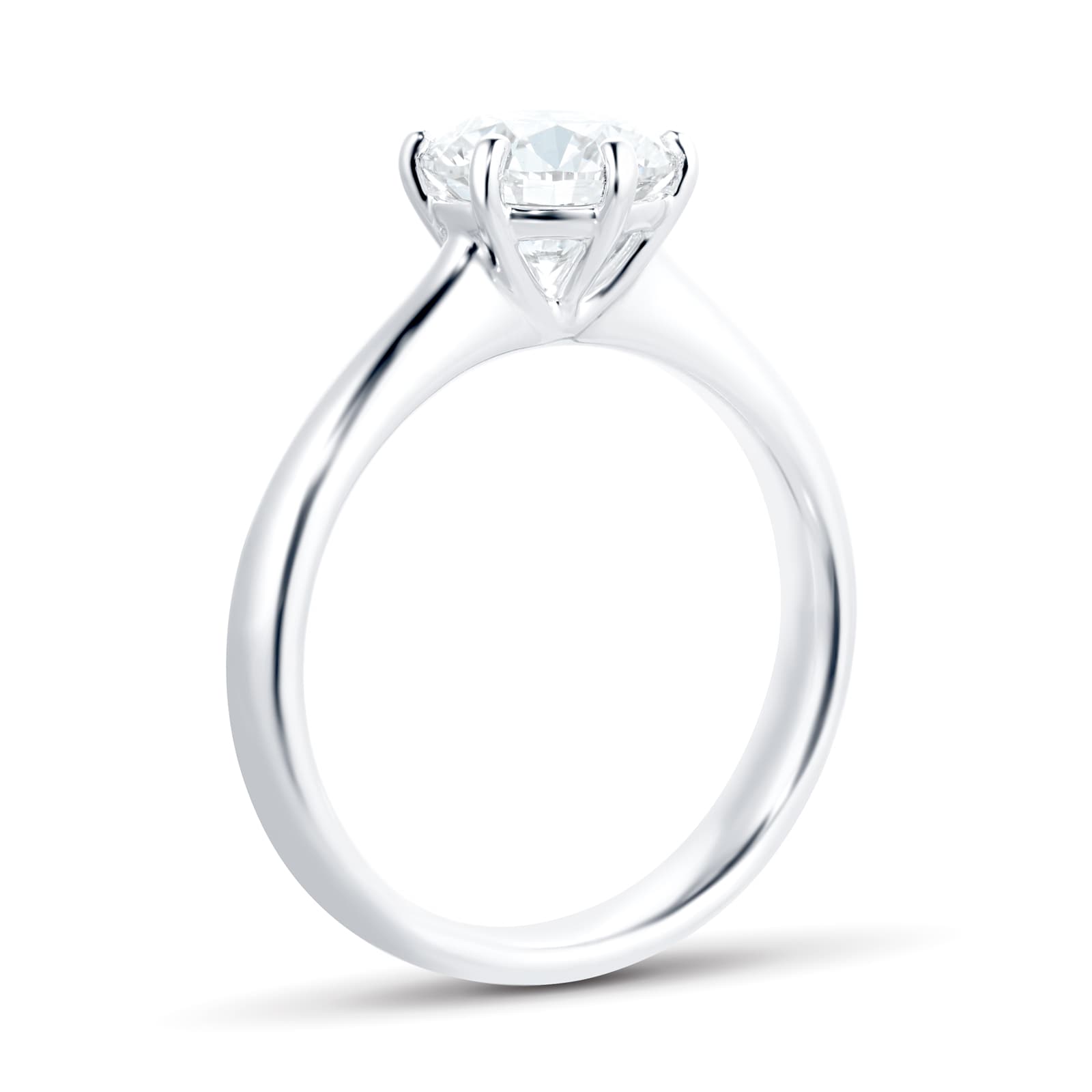 Mayors Platinum 1.54cttw Round 6 Prong Diamond Solitaire Engagement Ring - Ring Size 6