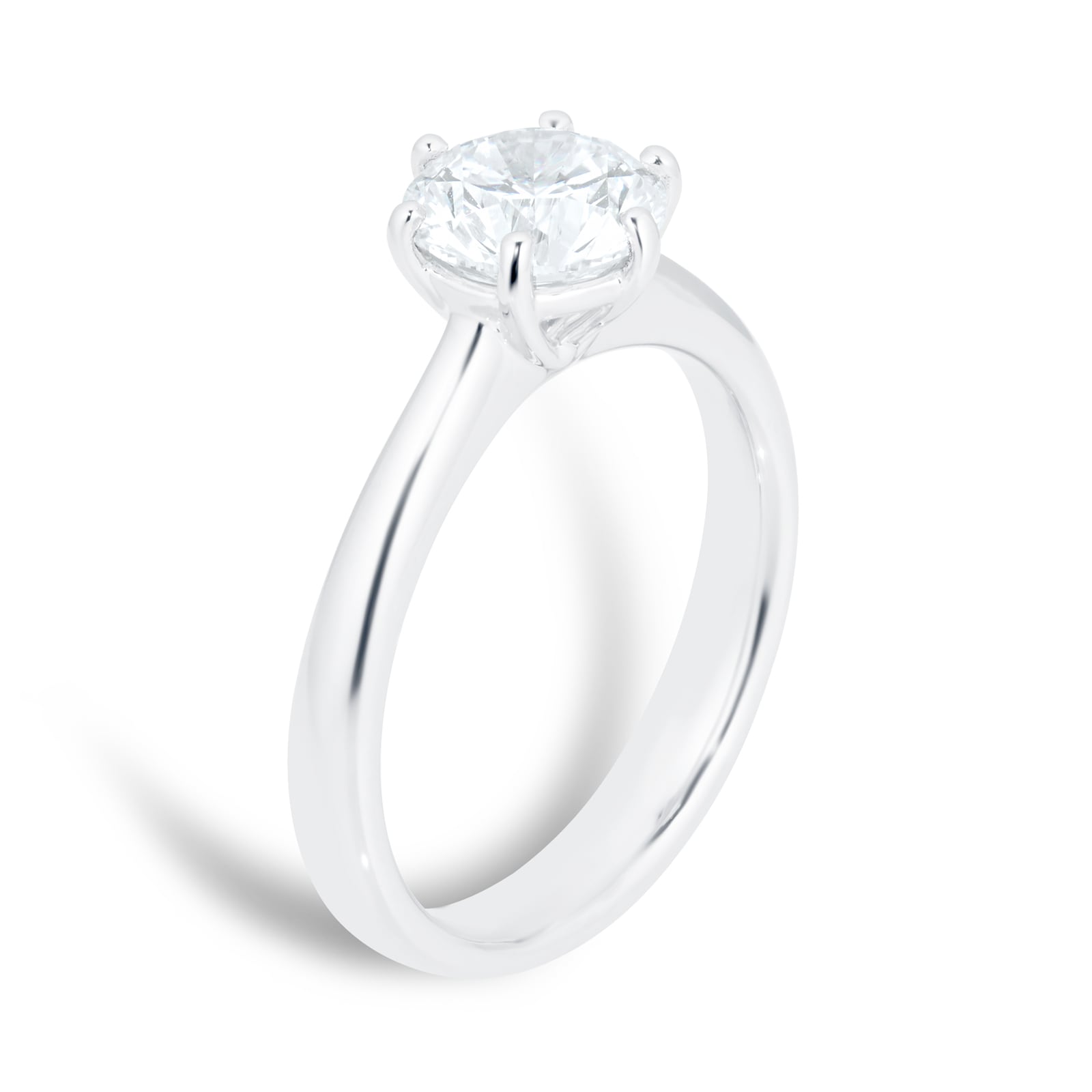 Mayors Platinum 1.54cttw Round 6 Prong Diamond Solitaire Engagement Ring - Ring Size 6