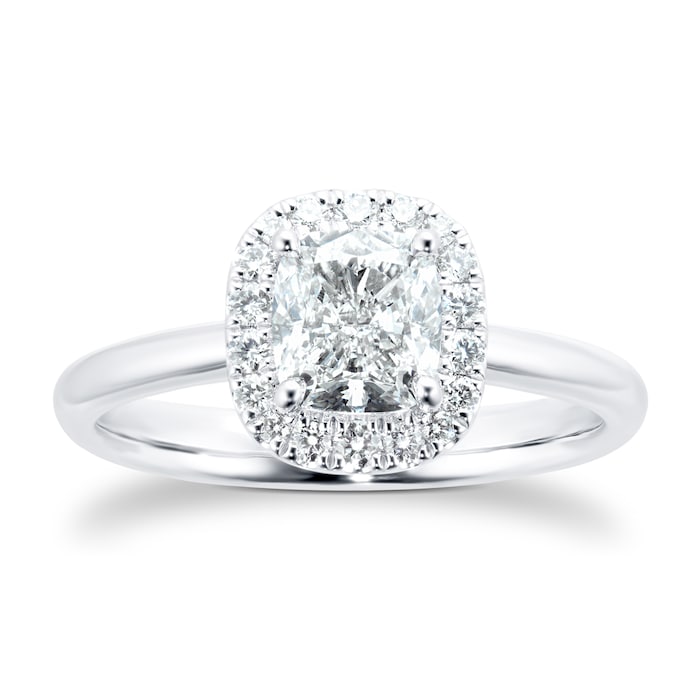 Mayors Platinum 1.73ct Cushion Halo Engagement Ring (H/SI1)