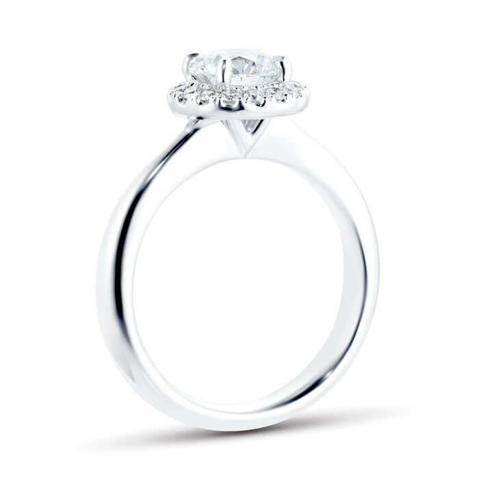 Mayors Platinum 1.07ct Round Halo Engagement Ring (H/SI1)