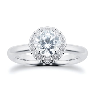 Mayors Platinum 1.06cttw Round Single Halo Engagement Ring Mayors Platinum 1.06cttw Round Single Halo Engagement Ring