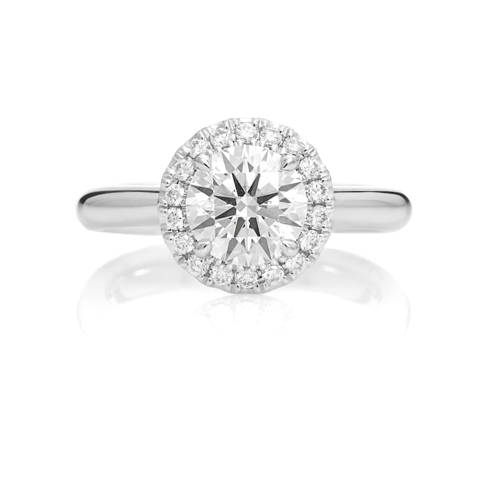 Mayors Platinum 1.40ct Round Halo Engagement Ring (H/SI1)