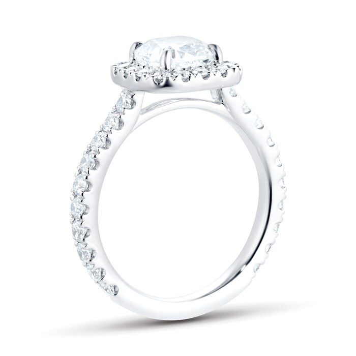 Mayors Platinum 1.96ct Cushion Halo Engagement Ring (H/SI1)