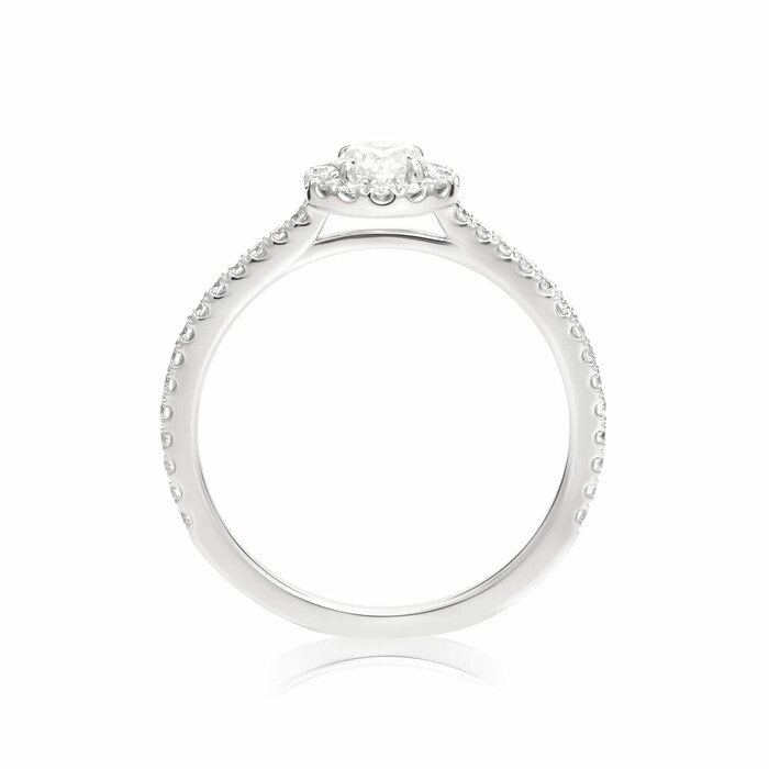 Mayors Platinum 0.72ct Round Halo Engagement Ring (H/SI1)