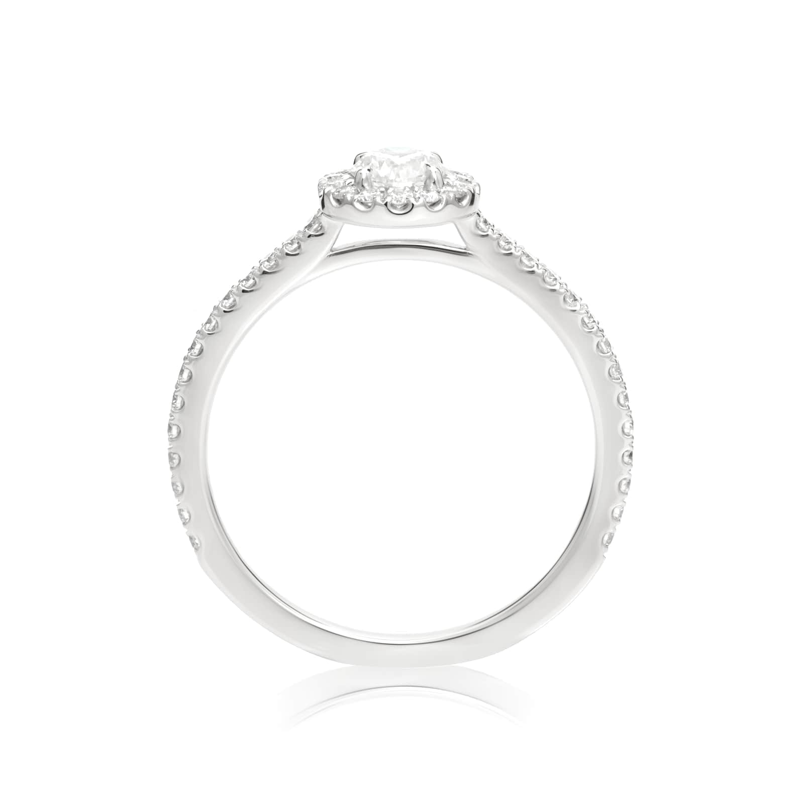 Mayors Platinum 0.72ct Round Halo Engagement Ring (H/SI1)