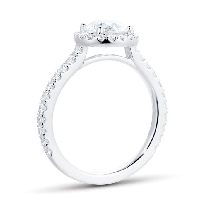 Mayors Platinum 1.69cttw Round Single Halo Engagement Ring