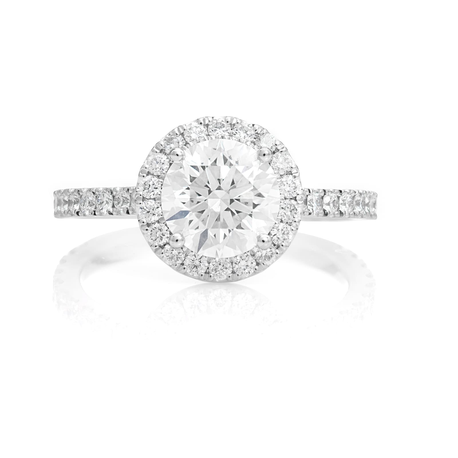 Mayors Platinum 2.08ct Round Halo Engagement Ring (H/SI1)