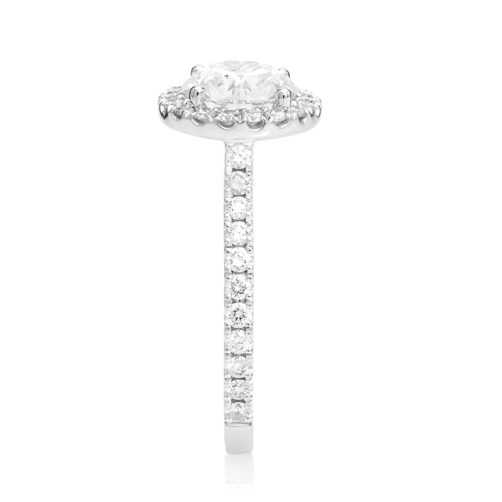 Mayors Platinum 2.08ct Round Halo Engagement Ring (H/SI1)