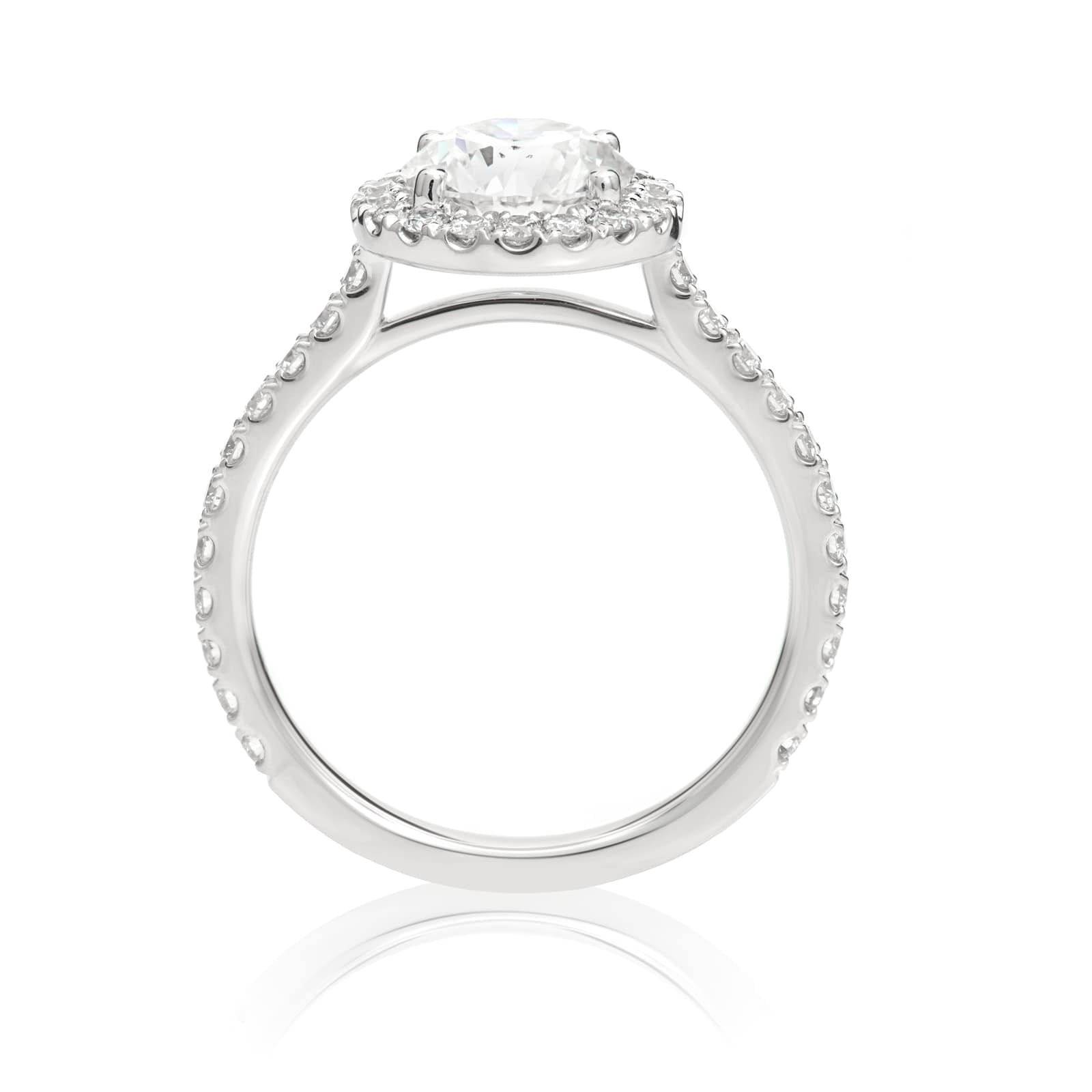 Mayors Platinum 2.08ct Round Halo Engagement Ring (H/SI1)