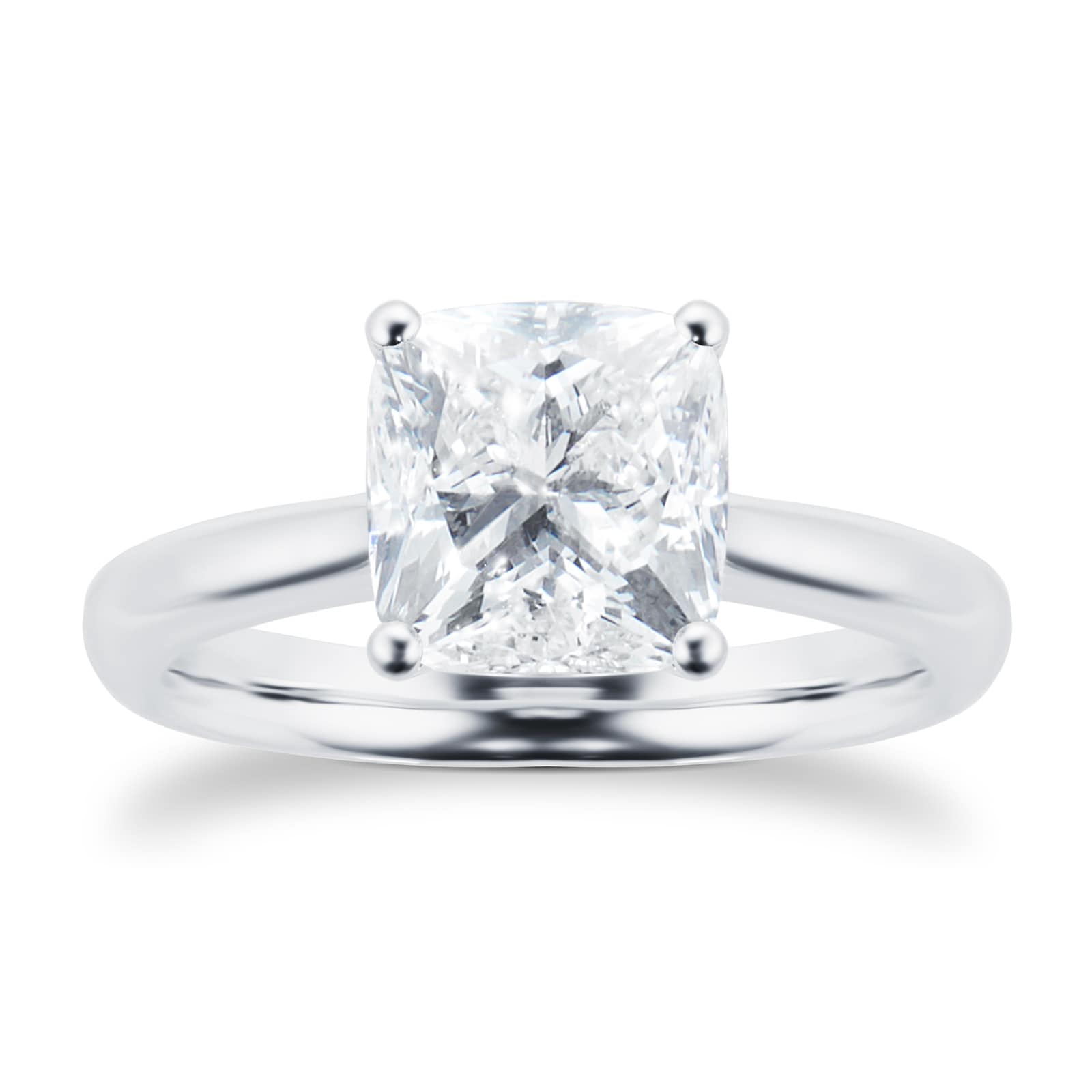 Mayors Platinum 2.51ct Cushion Engagement Ring - Ring Size 5.5
