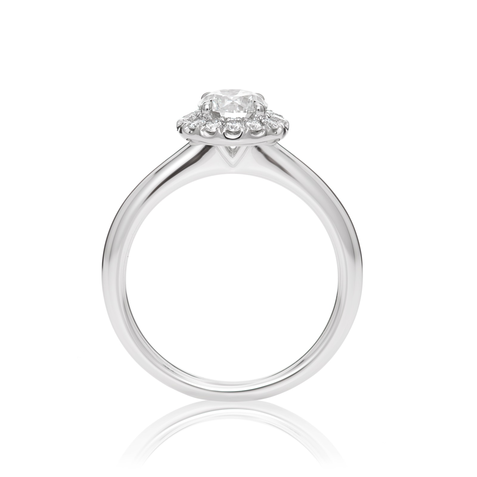 Mayors Platinum 0.43ct Round Halo Engagement Ring (E/SI1)