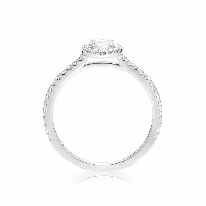 Mayors Platinum 0.71ct Round Halo Engagement Ring (E/SI1)