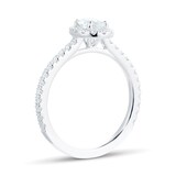 Mayors Platinum 0.93ct Oval Halo Engagement Ring (F/SI1)