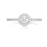 Mayors Platinum 0.74ct Round Halo Engagement Ring (F/VS2)
