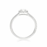 Mayors Platinum 0.74ct Round Halo Engagement Ring (F/VS2)