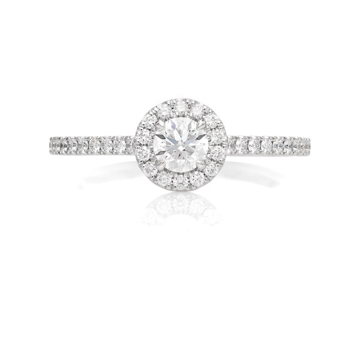 Mayors Platinum 0.72cttw Single Round Halo Engagement Ring