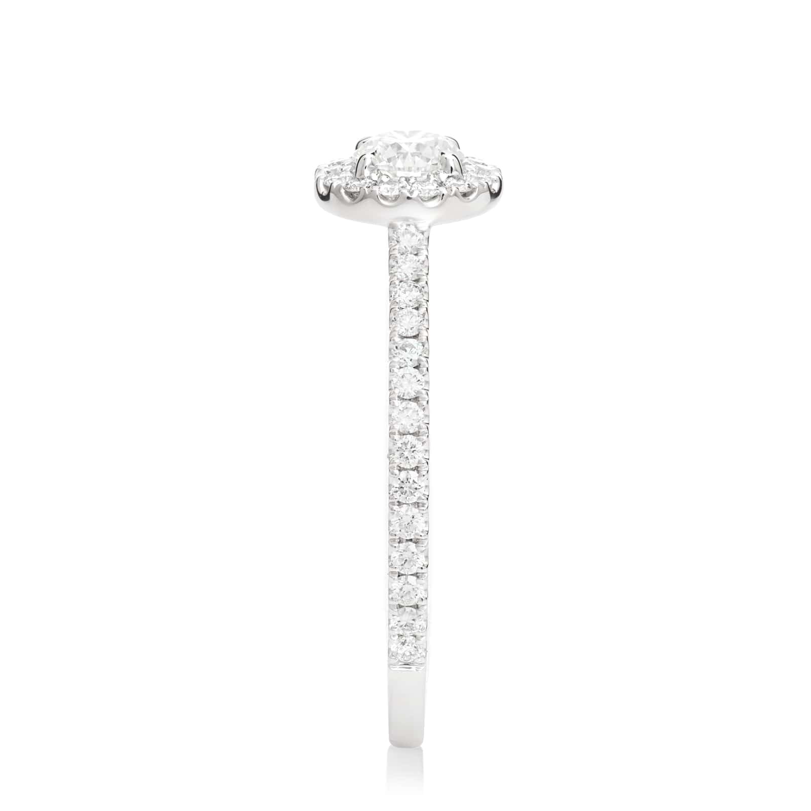 Mayors Platinum 0.72cttw Single Round Halo Engagement Ring - Ring Size 5