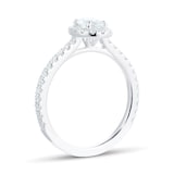 Mayors Platinum 0.93ct Oval Halo Engagement Ring (G/SI1)