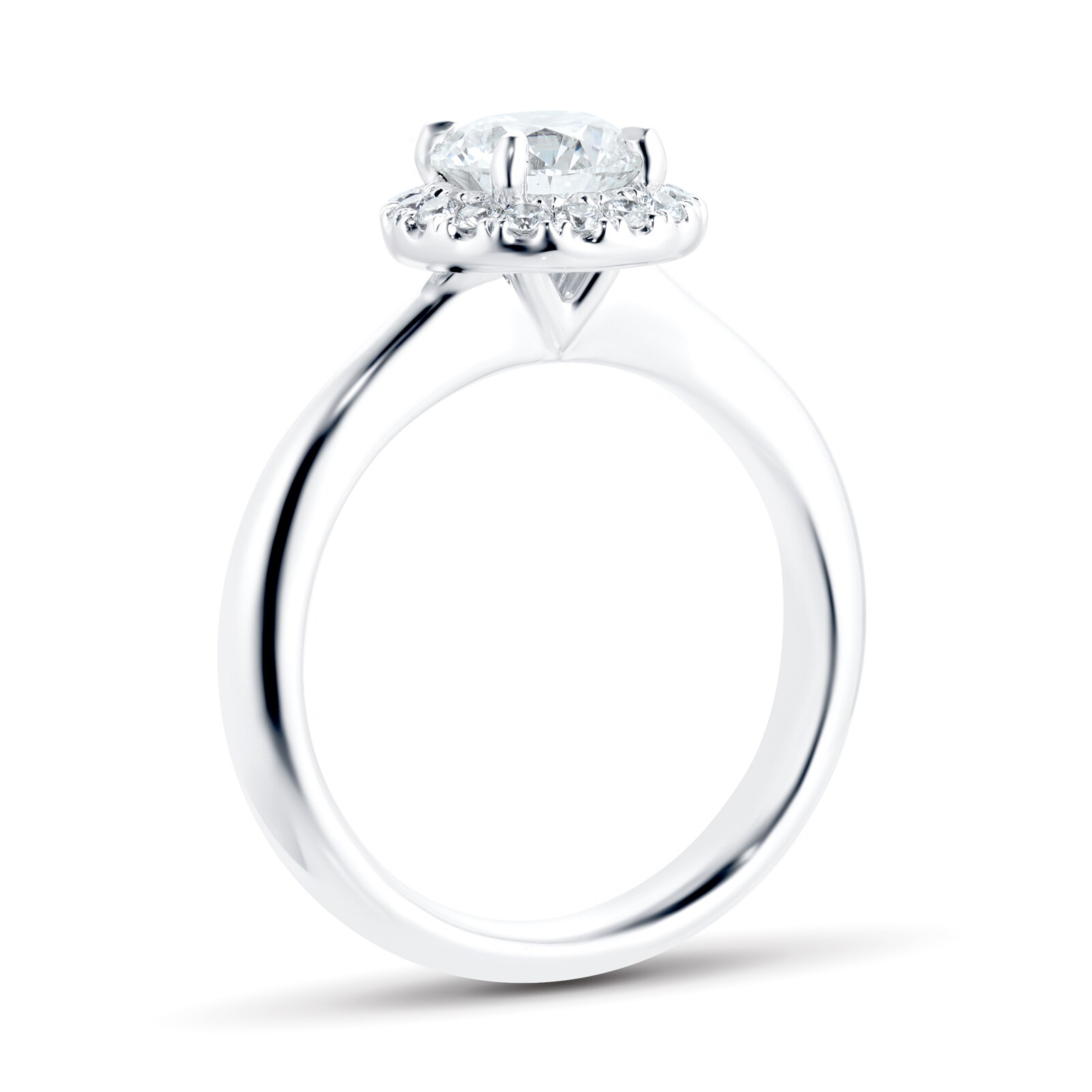Mayors Platinum 1.04ct Round Halo Engagement Ring (H/VS2)