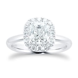 Mayors Platinum 1.29ct Cushion Halo Engagement Ring (H/VS2)