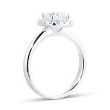 Mayors Platinum 1.29ct Cushion Halo Engagement Ring (H/VS2)