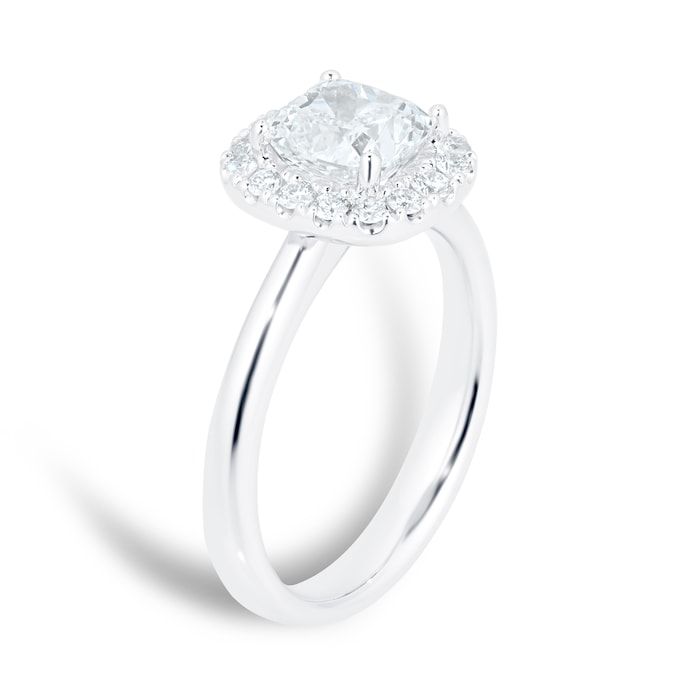 Mayors Platinum 1.29ct Cushion Halo Engagement Ring (H/VS2)