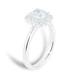 Mayors Platinum 1.29ct Cushion Halo Engagement Ring (H/VS2)