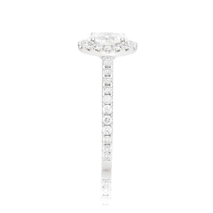 Mayors Platinum 1.22ct Oval Halo Engagement Ring (H/VVS2)