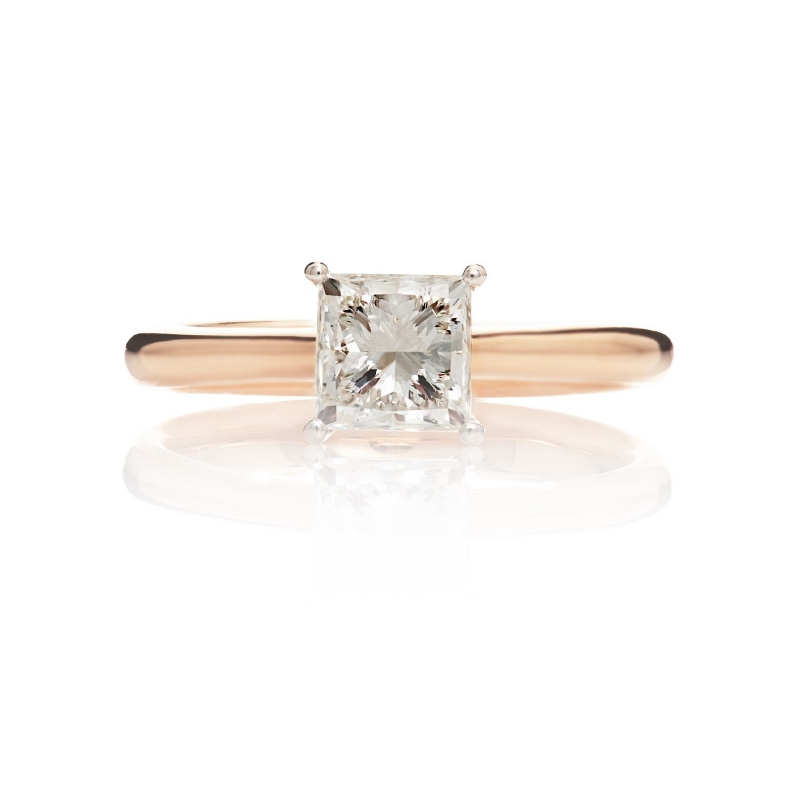 Mayors 18ct Rose Gold 0.45cttw Princess Cut Engagement Ring (E/VS2)
