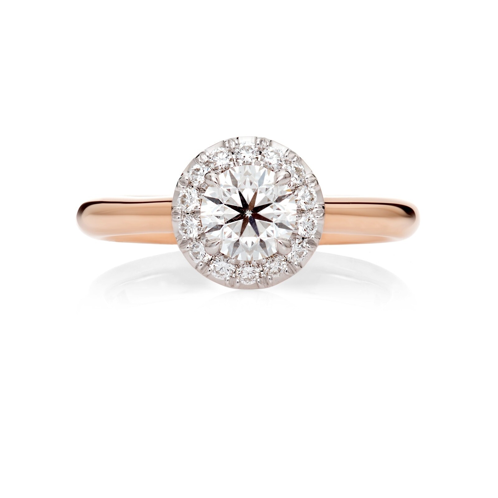 Mayors 18ct Rose Gold 0.42cttw Halo Engagement Ring (H/VS2)