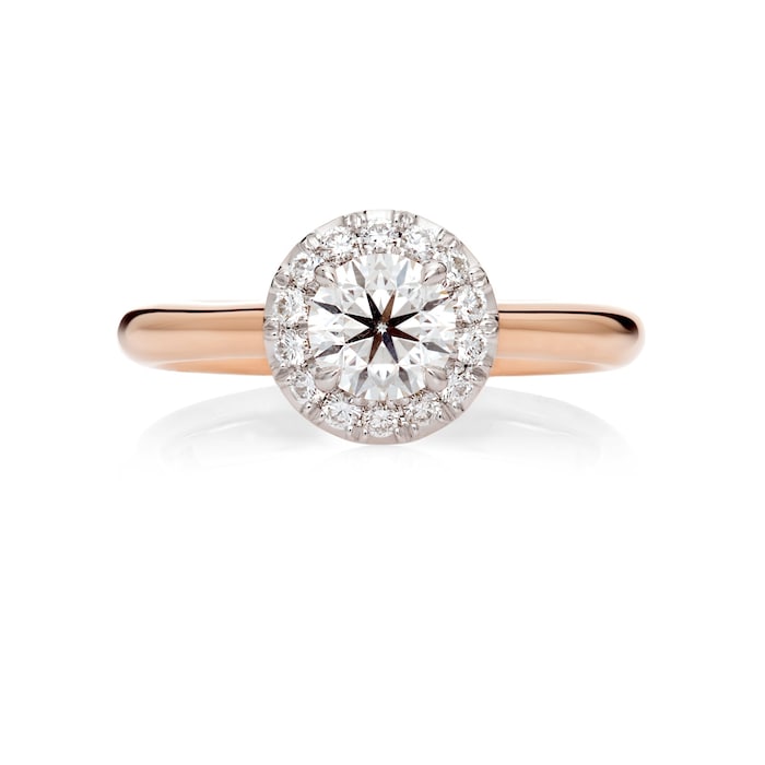 Mayors 18k Rose Gold 0.42cttw Halo Engagement Ring (H/VS2)