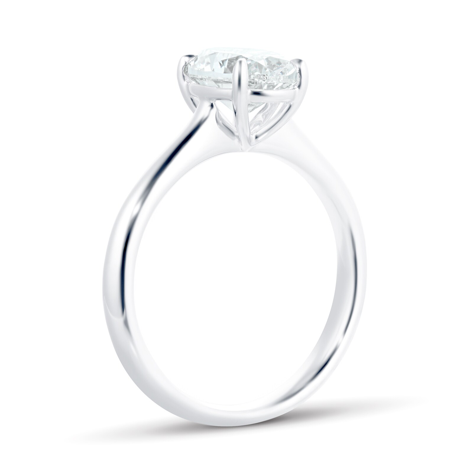 Mayors Platinum 2.01ct Oval 4 Prong Solitaire Engagement Ring - Ring Size 4