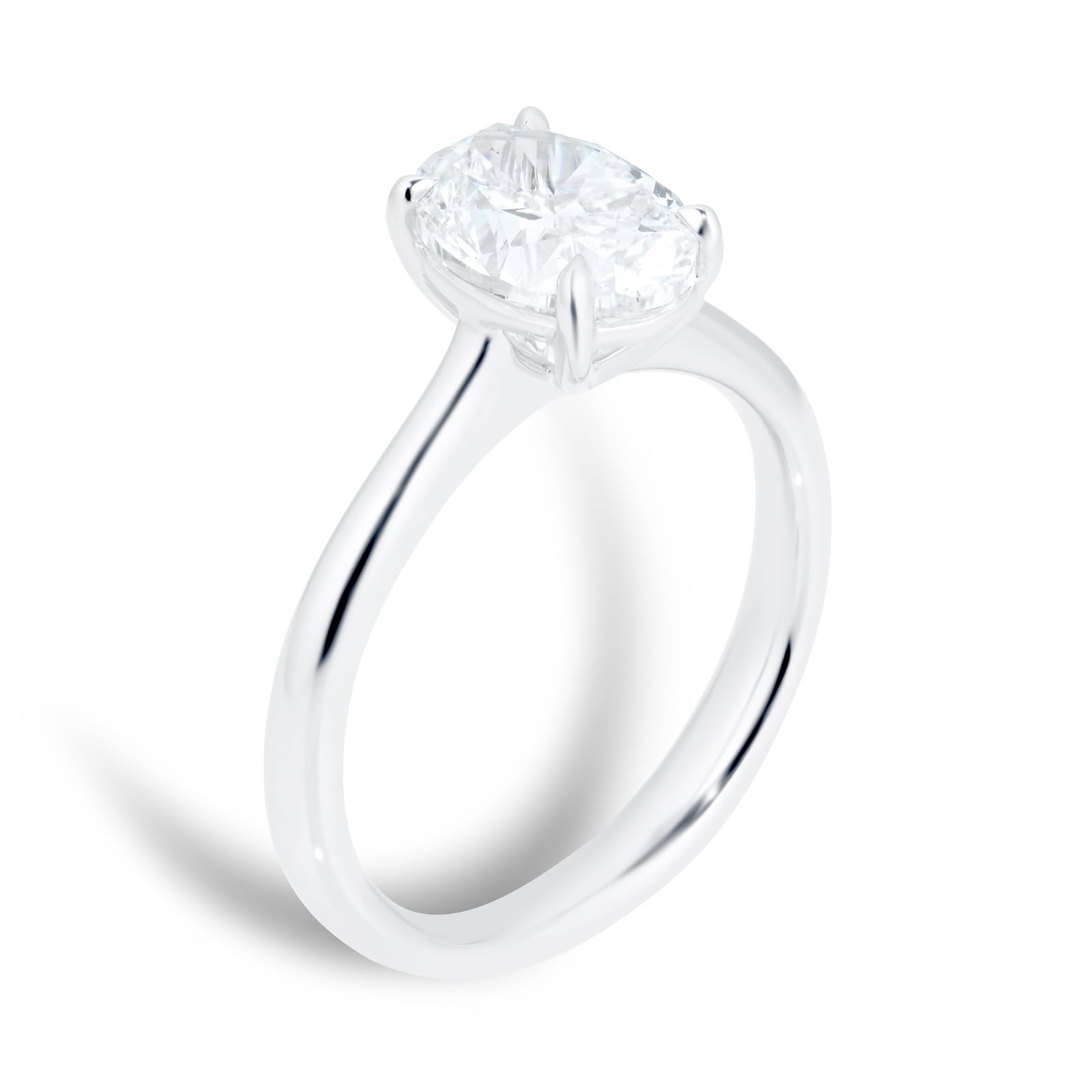 Mayors Platinum 2.01ct Oval 4 Prong Solitaire Engagement Ring - Ring Size 4