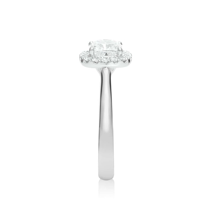 Mayors Platinum 0.83ct Cushion Halo Engagement Ring (H/VS2)